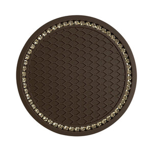1PCS Universal 7cm Car Style Coasters Pad Pink Cup Holder Mat Rhinestone Waterproof Anti Slip Vehicle Bling Car Coasters Pink PVC Travel Auto Cup Holder Insert Coaster Anti Slip Crystal Vehicle Interior Accessories Cup Mats For Women Girl