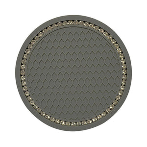 1PCS Universal 7cm Car Style Coasters Pad Pink Cup Holder Mat Rhinestone Waterproof Anti Slip Vehicle Bling Car Coasters Pink PVC Travel Auto Cup Holder Insert Coaster Anti Slip Crystal Vehicle Interior Accessories Cup Mats For Women Girl