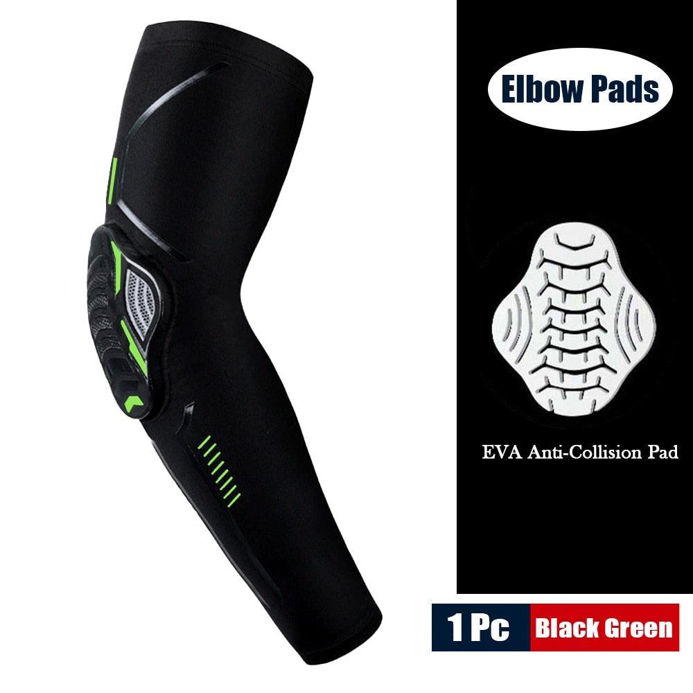 1Piece Sports Elbow Support Pads Breathable Arm Compression Shield Shape Crash Proof Elbow Pads Arm Sleeve Compression Sleeve For Outdoor Sports Running Basketball Football Volleyball Arm Cover
