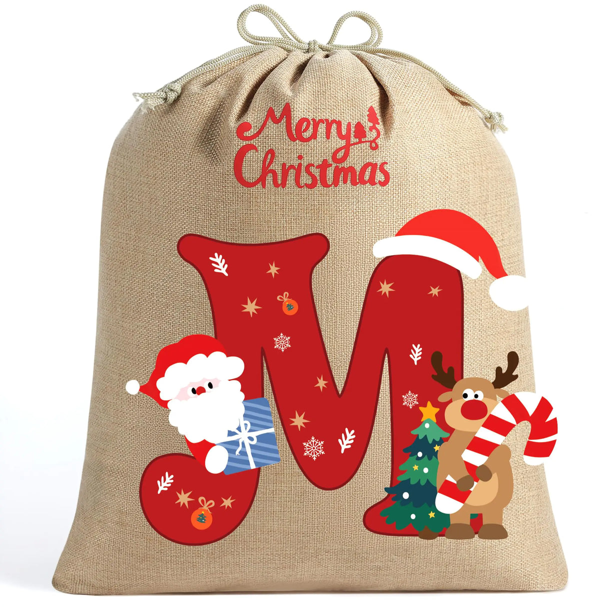 Parima Large Christmas Gift Bags - Christmas Gift Baskets Reusable Christmas Gift Bag Initial Santa Sacks Christmas Bags Christmas Party Supplies 20x26.96Inch Christmas Decorations Indoor