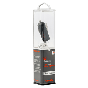 Ventev 12W dashport r1240 Car Charger and USB A to Apple Lightning Cable 3.3ft by Ventev