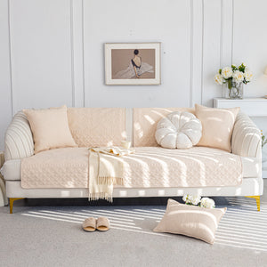 Cotton Quilted Sofa Cover, Non-Slip Couch Protector Fits Backrest, Seat & Armrest