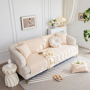 Cotton Quilted Sofa Cover, Non-Slip Couch Protector Fits Backrest, Seat & Armrest