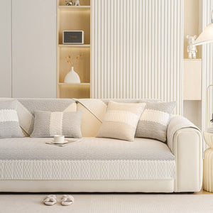 Herringbone Sofa Protector Cover, Non-Slip Couch Cover for Seat, Back & Arms