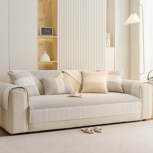 Herringbone Sofa Protector Cover, Non-Slip Couch Cover for Seat, Back & Arms