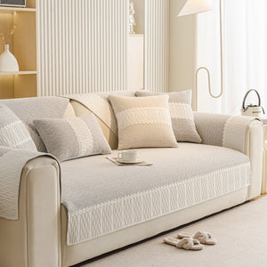 Herringbone Sofa Protector Cover, Non-Slip Couch Cover for Seat, Back & Arms
