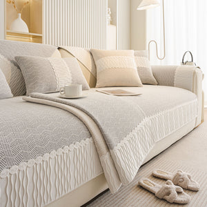 Herringbone Sofa Protector Cover, Non-Slip Couch Cover for Seat, Back & Arms