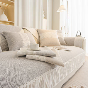 Herringbone Sofa Protector Cover, Non-Slip Couch Cover for Seat, Back & Arms