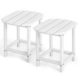 2-Pieces 18 Inches Adirondack Outdoor Side Table for Patio and Garden-White