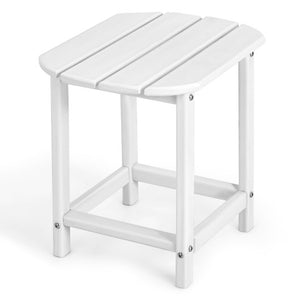 2-Pieces 18 Inches Adirondack Outdoor Side Table for Patio and Garden-White