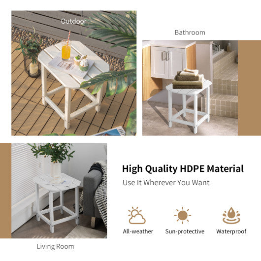 2-Pieces 18 Inches Adirondack Outdoor Side Table for Patio and Garden-White