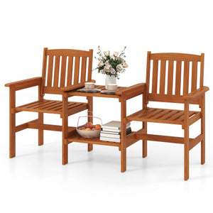 2-Seater Outdoor Patio Furniture Set with 1.57 Inch Umbrella Hole