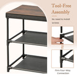 2-Drawer Nightstand with Removable Fabric Bins and Pull Handles Set of 2-Black