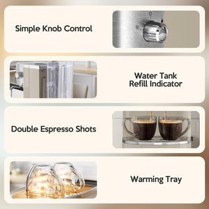 2 in 1 Espresso Machines Support Capsule Coffee Automatic Cappuccino Coffee Maker CM8054