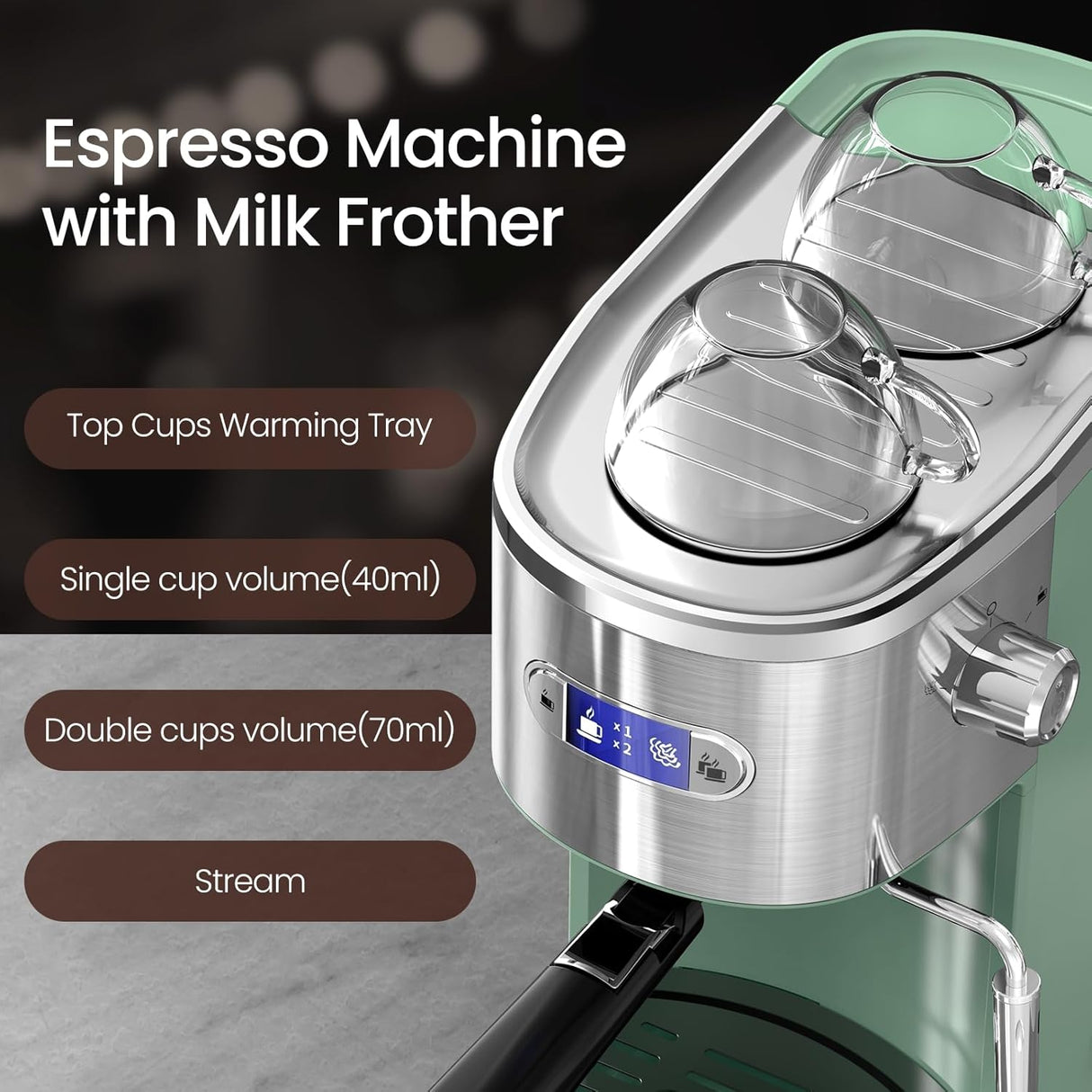 2 in 1 Espresso Machines Support Capsule Coffee Automatic Cappuccino Coffee Maker CM8054