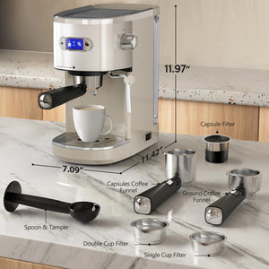 2 in 1 Espresso Machines Support Capsule Coffee Automatic Cappuccino Coffee Maker CM8054