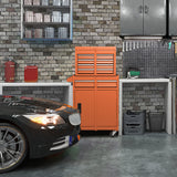 2-in-1 Rolling Tool Chest with 5 Sliding Lockable Drawers-Orange