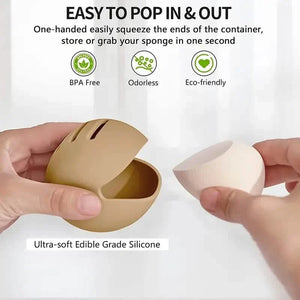 2-Pack: Silicone Makeup Sponge Holder Case