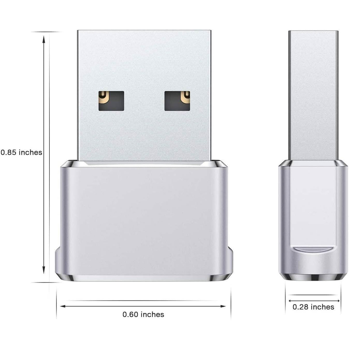 2-Pack: USB C Female to USB Male Adapter