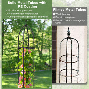 2-Pack Garden Obelisk Trellis for Climbing Plants-Black