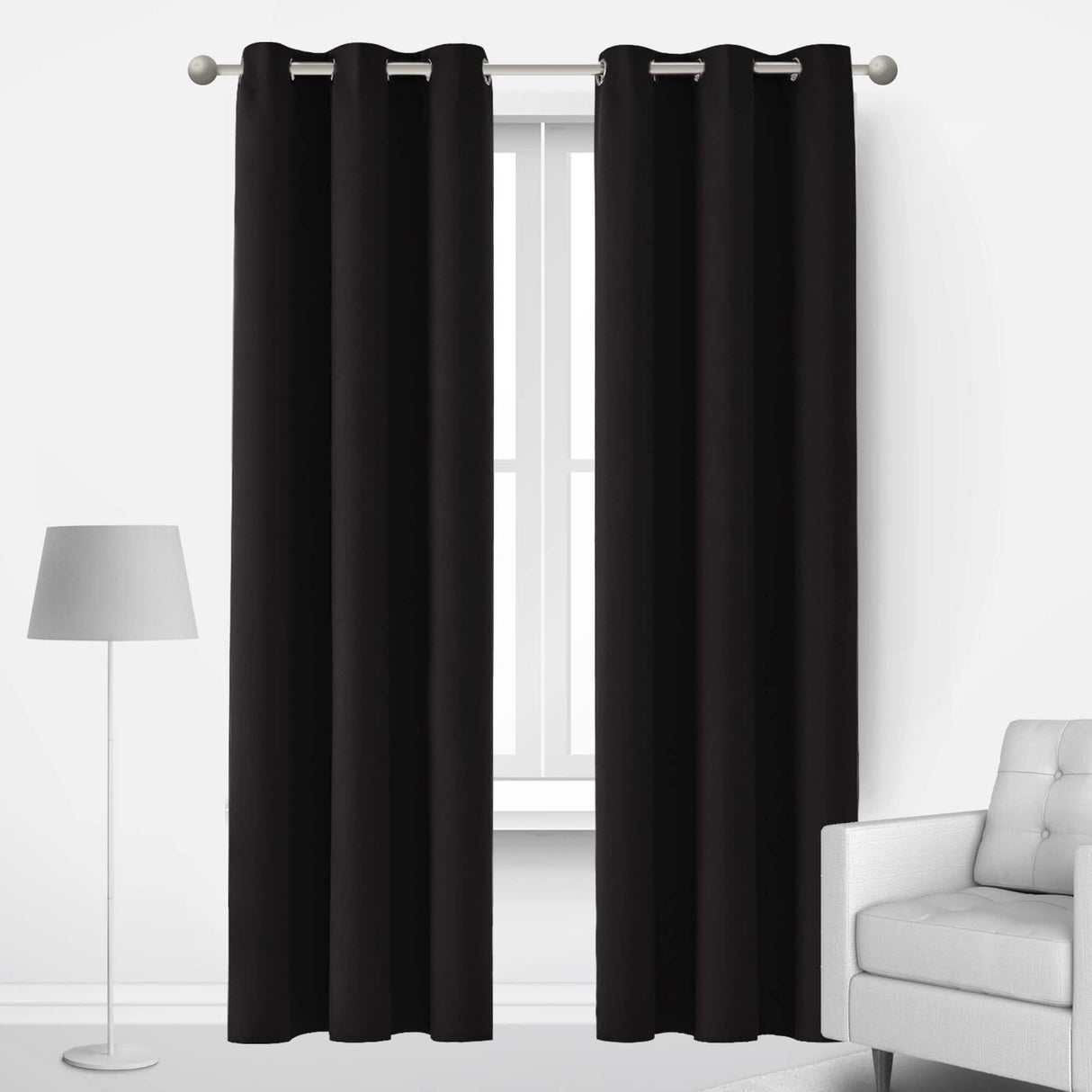 2-Panels: Deconovo Room Darkening Thermal Insulated Blackout Grommet Window Curtains