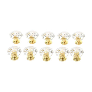 2 pcs Crystal Knobs Cupboard Drawer Pull Handle Door Knob Diamond Shape Cabinet Knob Home Furniture Accessories Dresser Knobs For Kitchen Furniture Kids Room Cabinet Knobs