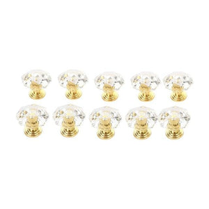 2 pcs Crystal Knobs Cupboard Drawer Pull Handle Door Knob Diamond Shape Cabinet Knob Home Furniture Accessories Dresser Knobs For Kitchen Furniture Kids Room Cabinet Knobs