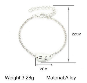 2 Pcs/Set Fashion Best Friends Charm Bracelets For Women Girls Heart Friendship Forever Jewelry Bracelets For Women Cute Jewelry Love Sister Best Friend Charm Bracelet For Girls Best Gifts For Friends