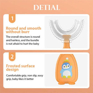 2-Piece: Manual Children's U-Shaped Toothbrush