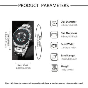 2-Piece Set: Exquisite Men's Quartz Timepieces And Fashionable Stainless Steel Watch Chains