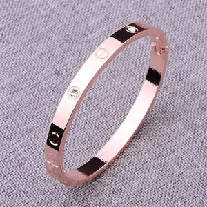 2-Piece: Women's Stainless Steel Zircon Inlay Bracelet