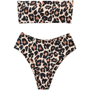2-Piece: Women's Tube Top Bikini Swimsuit