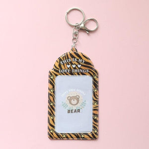 2 Pockets Colorful Photo Card Holder Pockets for Mini Photo Sticker & Name Card 3 Inch 6.35 x 9cm Photos with Key Chain Album Gifts For Valentines Day
