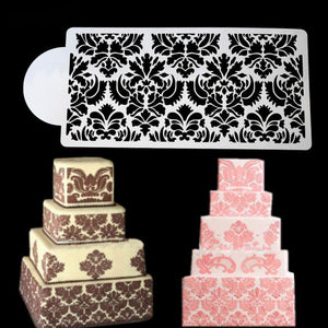 2 Style Cake Side Cupcake Cake Sugarcraft Decoration Cake Mould Plastic Baking Cake Decorating Tool 2 Pieces Cupcake Stencil Cake Side Decorating Templates Powdered Sugar Template Wedding Cake Decor Flower Molding