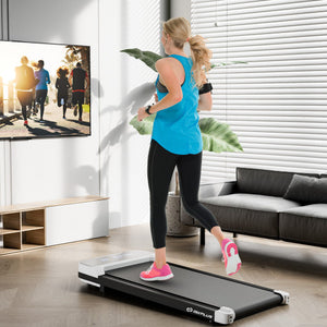 2.5HP Under Desk Treadmill with Remote Control and 3 Countdown Modes-White