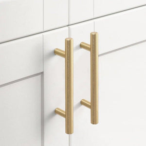 20 PCS Set Brushed Gold Kitchen Handle Stainless Steel T Bar Door Pull 76mm 96mm Cabinet Knobs and Handles Black Furniture Handle Stainless Steel Kitchen Cupboard Handles Cabinet Handles