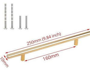 20 PCS Set Brushed Gold Kitchen Handle Stainless Steel T Bar Door Pull 76mm 96mm Cabinet Knobs and Handles Black Furniture Handle Stainless Steel Kitchen Cupboard Handles Cabinet Handles