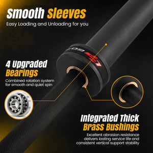 2000 lbs Weight Lifting 7FT Olympic Bar for Olympic Plates for Squats and Home Gym-Black