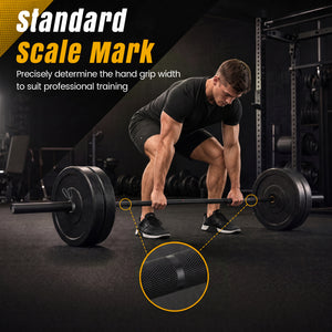 2000 lbs Weight Lifting 7FT Olympic Bar for Olympic Plates for Squats and Home Gym-Black