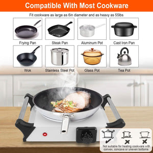 2000W Electric Burner Portable Coil Heating Hot Plate Stove Countertop