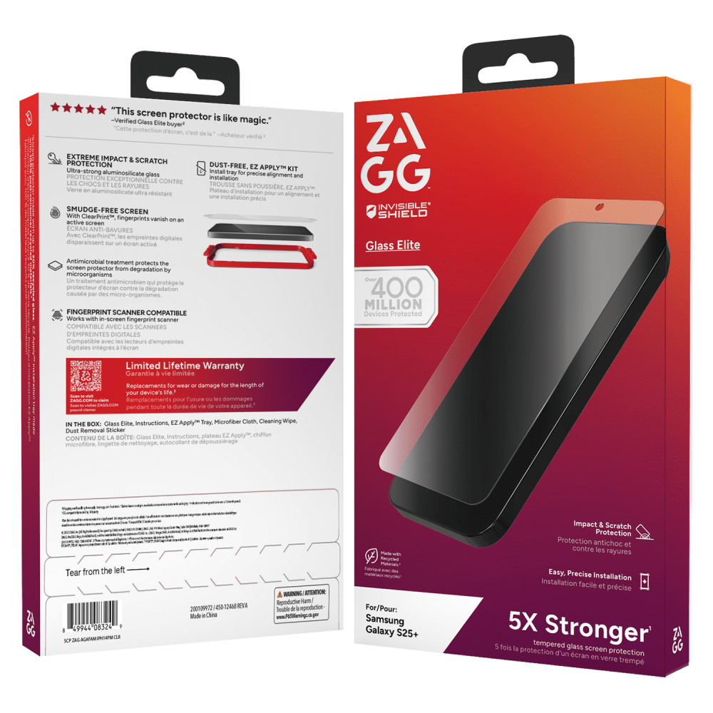 ZAGG InvisibleShield Glass Elite Glass Screen Protector for Samsung Galaxy S 2025 Medium by ZAGG