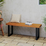 Acacia Wood Outdoor Bench 48 Inch Long Patio Dining Bench-1 Piece
