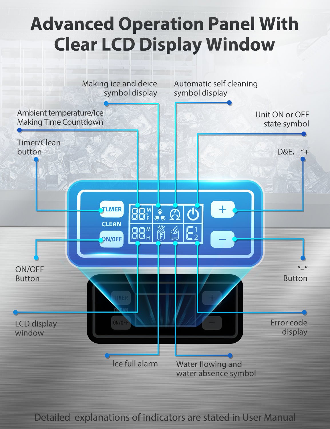 200LBS Freestanding Commercial Ice Maker Z5895