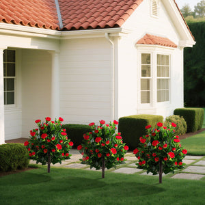 3-Tier Narrow End Table with Drawer and Storage Shelves Set of 2-Walnut
