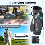 Golf Cart Bag Lightweight Portable Golf Club Organizer Bag-Gray