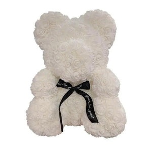 2021 Cute Artificial Flower Rose of Teddy Bear Christmas Decoration for Home Valentines Women Gifts