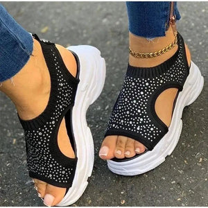 Elegant Women Sandals Comfort Summer Stretch Fabric Durable Material Modern Design For Womens