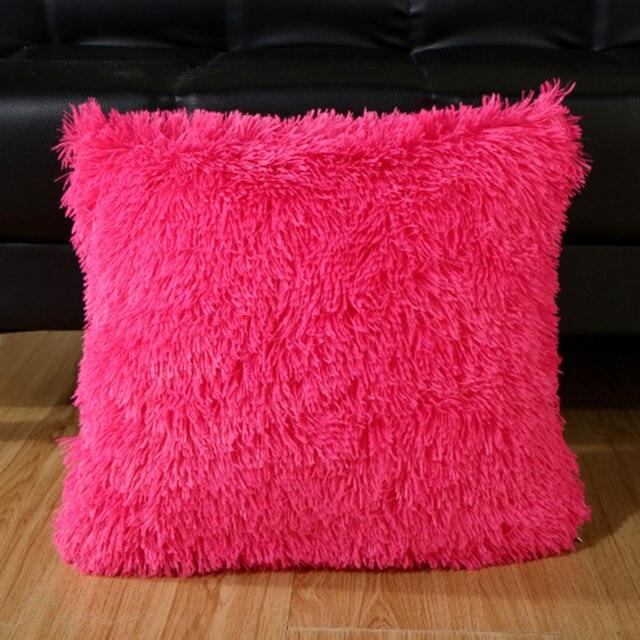 2021 Soft Fur Plush Cushion Cover Pillowcase For Home Decor Pillow Cover Bed Sofa Decorative Soft Fluffy Plush Pillowcases Square Autumn Cushion Covers For Living Room