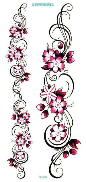 2021 Temporary Waterproof Butterfly Tattoo Black Design Waist Body Fake Tattoo Flower Sticker For Women Girls