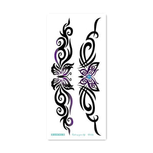 2021 Temporary Waterproof Butterfly Tattoo Black Design Waist Body Fake Tattoo Flower Sticker For Women Girls